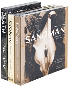 Two volumes of The Annotated Sandman with The Absolute Death