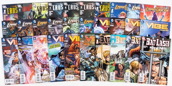 53 issue superhero assortment including Doc Savage, BatLash, Larfleeze