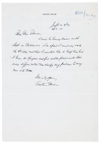 Autograph letter signed by Arthur Miller 1971