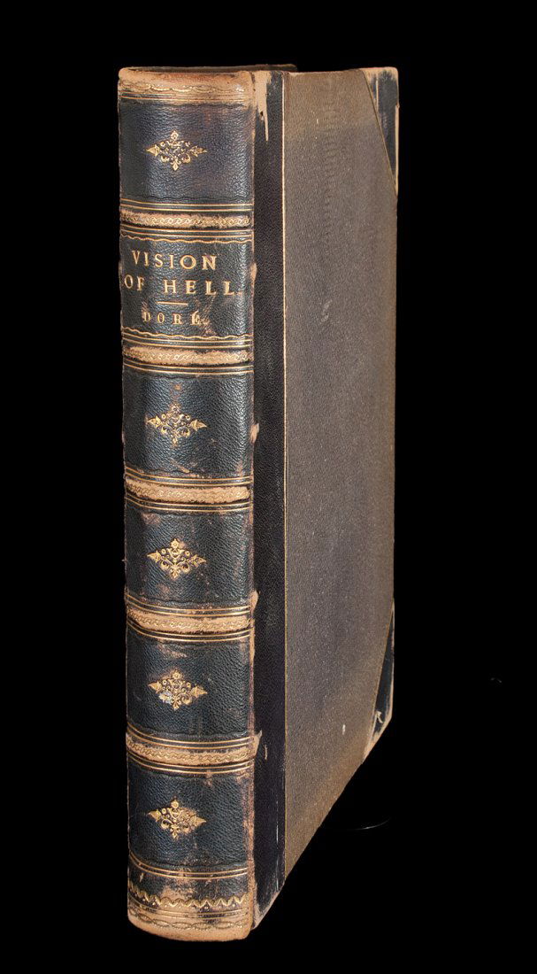 The Vision of Hell with Dore Illustrations: Title: The Vision of Hell Author: Alighieri, Dante Description: [2], xxiv, 183 pp. Illustrations throughout by Gustave Doré. (Folio) 33x25 cm (10x10"), black half morocco and cloth, spine gilt, all e