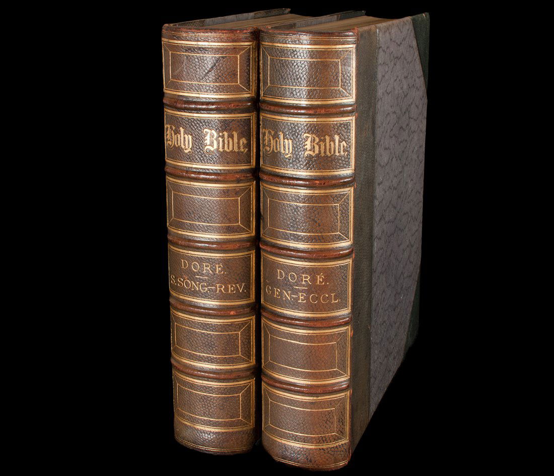 The Bible with illustrations by Gustave Dore: Title: The Holy Bible...With Illustrations by Gustave Doré Author: ** Description: 2 volumes. [xii], 812; [2], iv, 813-1116, [4], 188, [2], 348 pp. 238 woodcut illustrations by Gustave Doré. (Folio)