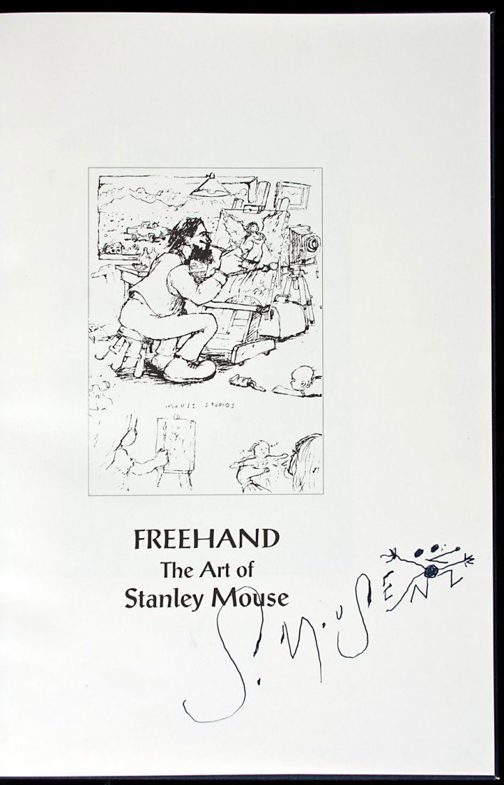 Freehand: The Art of Stanley Mouse 1/250: Title: Freehand: The Art of Stanley Mouse Author: Mouse, Stanley Description: 118, [10] pp. Illustrations after works by Stanley Mouse. (4to) blue suede, slipcase. No. 209 of 250 copies. First Edition