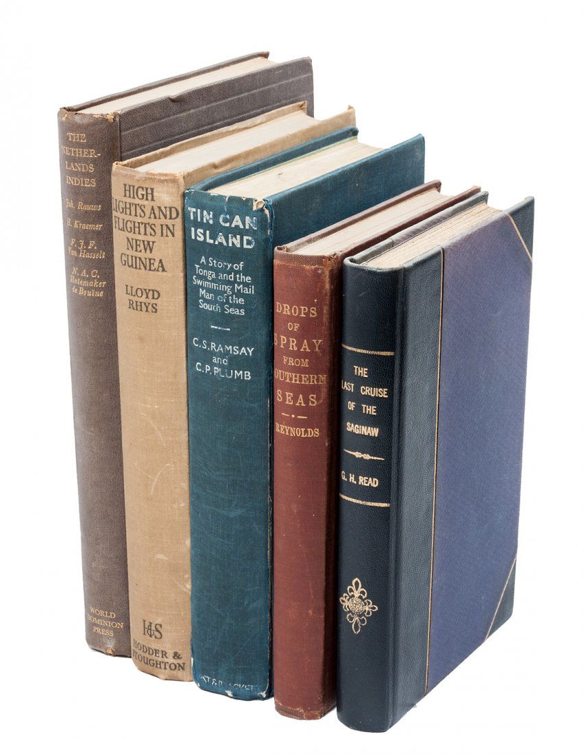 Five Volumes on Travel in the Pacific: Title: Five Volumes on Travel in the Pacific Author: ** Description: Includes: * Ramsay, Charles Stuart. Tin Can Island: A Story of Tonga and the Swimming Mail Man of the South Seas. Inscribed and sig