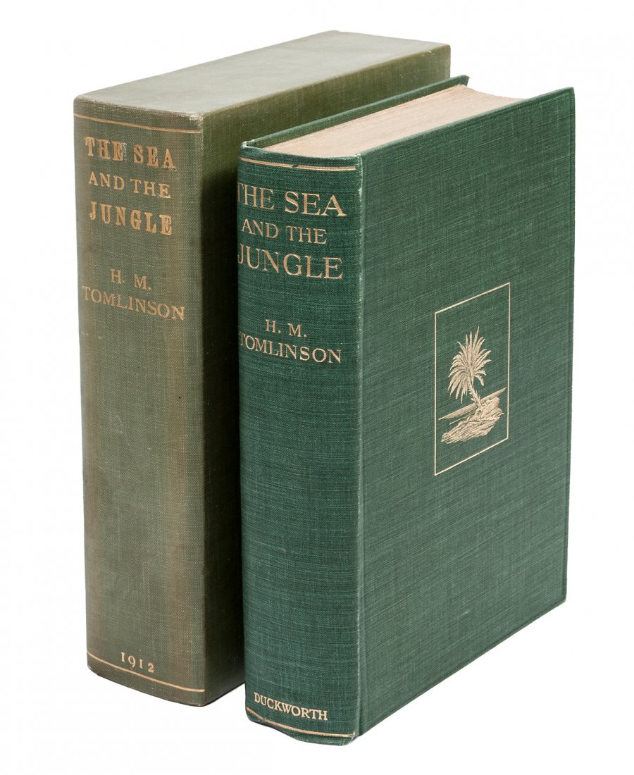The Sea and the Jungle fine copy of the 1st ed: Title: The Sea and the Jungle Author: Tomlinson, H.M. Description: [vi], 354, [1] pp. 20 pp publisher's catalog at rear. (8vo) original green cloth, top edge gilt, custom chemise and green cloth slipc