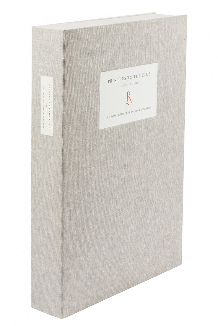 Printers to the Club: A Portfolio 1/100 copies: Title: Printers to the Club: A Portfolio Author: Linden, James & Jennifer Larson, editors Description: 33 folios of stiff paper containing original specimens of printing by 32 small presses (including