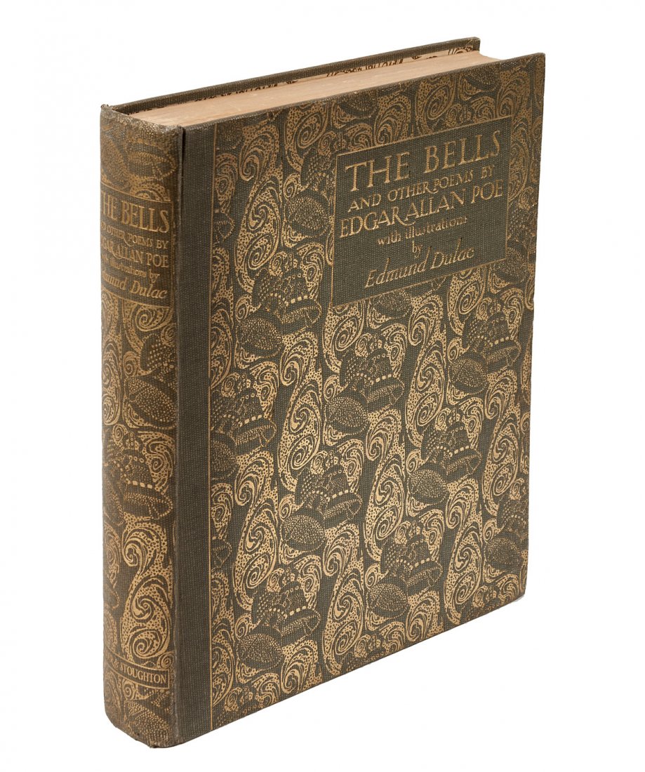 Edgar Allan Poe The Bells with Dulac Illustrations: Title: The Bells and other Poems Author: Poe, Edgar Allan Description: Illustrated with 28 color plates by Dulac; printed tissue guards. (4to) original gilt-decorated green cloth, pictorial endpapers.