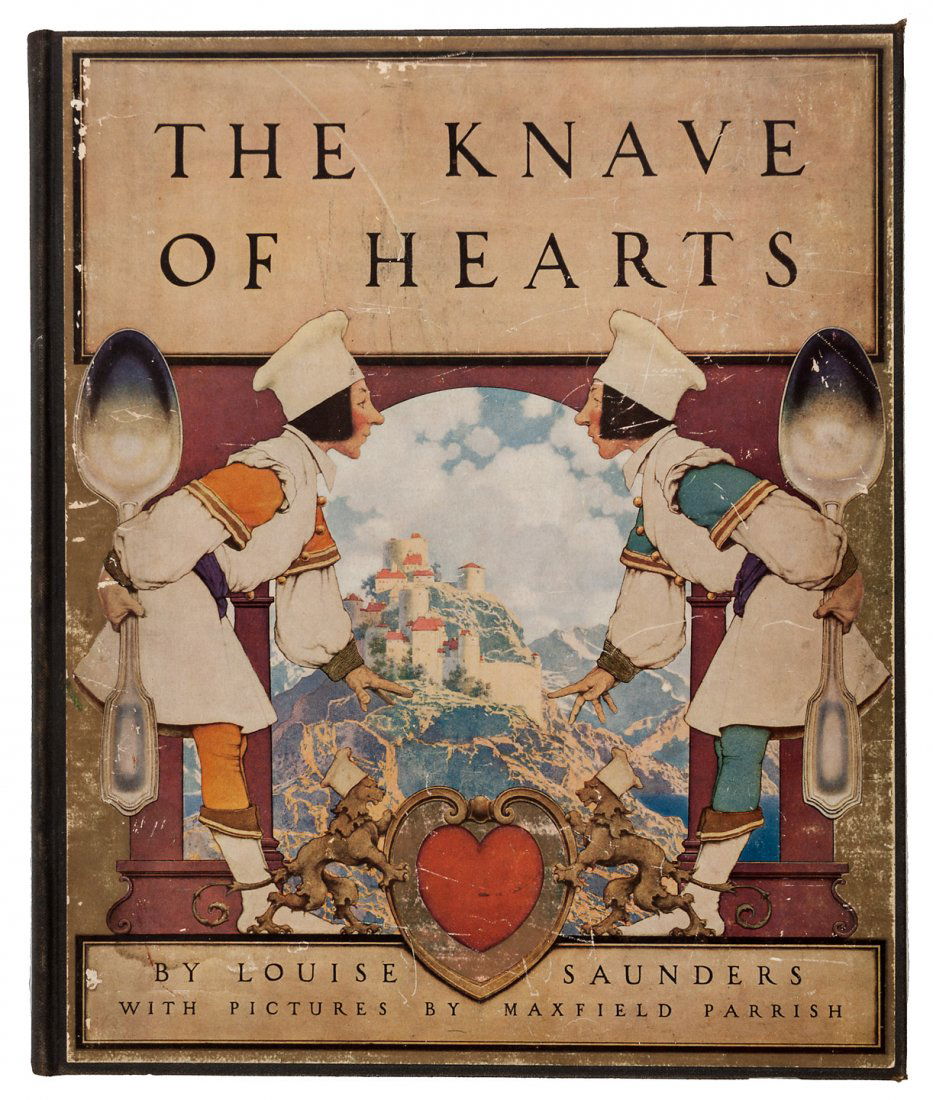 Knave of Hearts illustrated by Maxfield Parrish: Title: The Knave of Hearts Author: Saunders, Louise Description: Illustrated throughout in color by Maxfield Parrish, including ownership page, title-page, character page, 11 full-page plates and 9 l