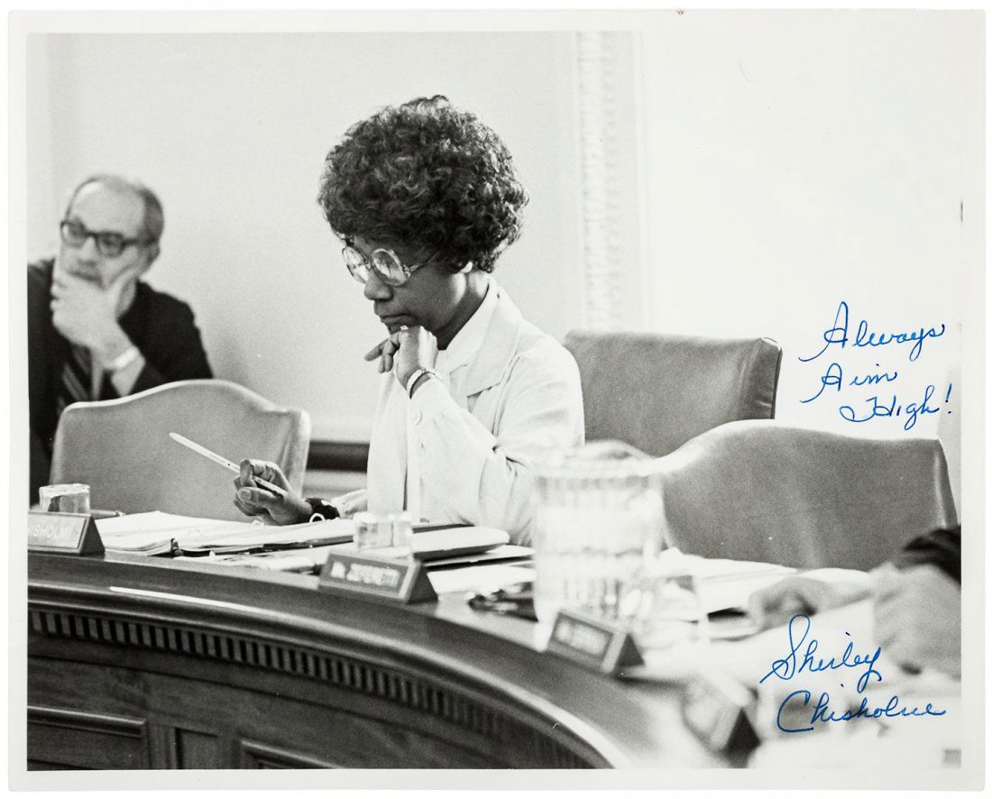 Book and photo signed by Shirley Chisholm