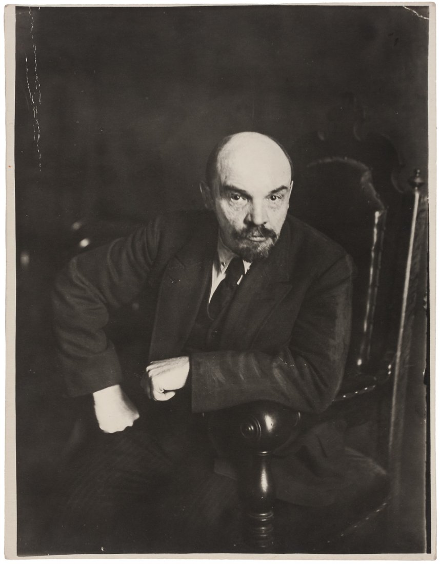5 original photographs of Soviet leaders: Heading: (Russia - Soviet Era) Author: Title: Lot of 5 original photographs of Soviet leaders and dignitaries Description: Includes: Photograph of Vladimir Lenin, seated in a chair, leaning forward to