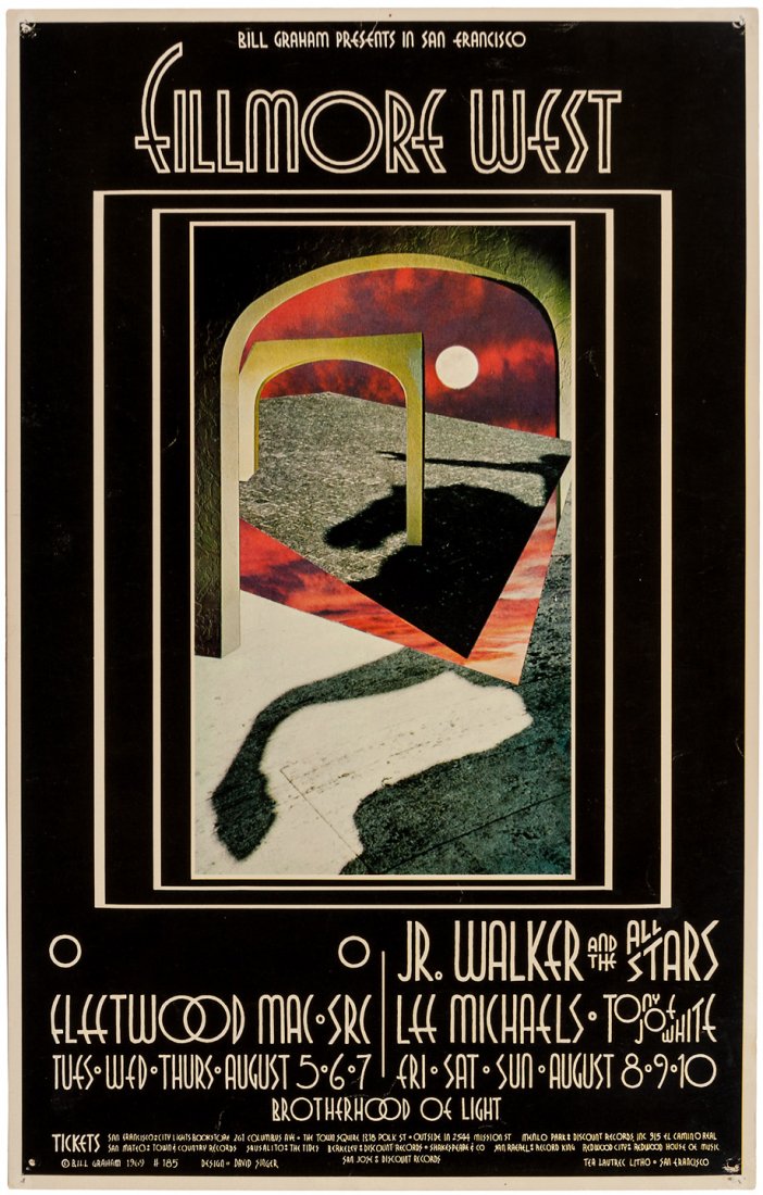 Fleetwood Mac at Fillmore rock poster: Heading: (Rock Posters) Author: Bill Graham Title: Fleetwood Mac at Fillmore West Place Published: San Francisco Publisher: Date Published: 25420 Description: Poster. 22x14&