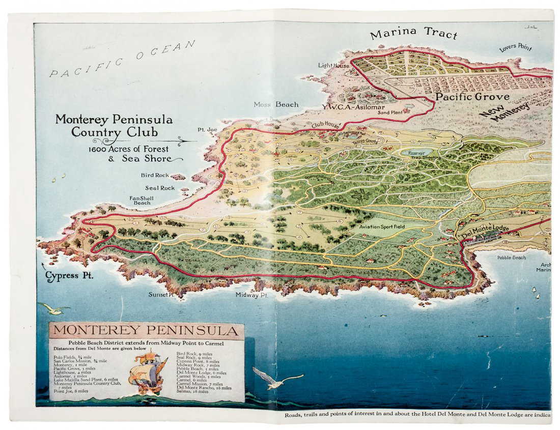 Monterey Peninsula CC golf map, 1929