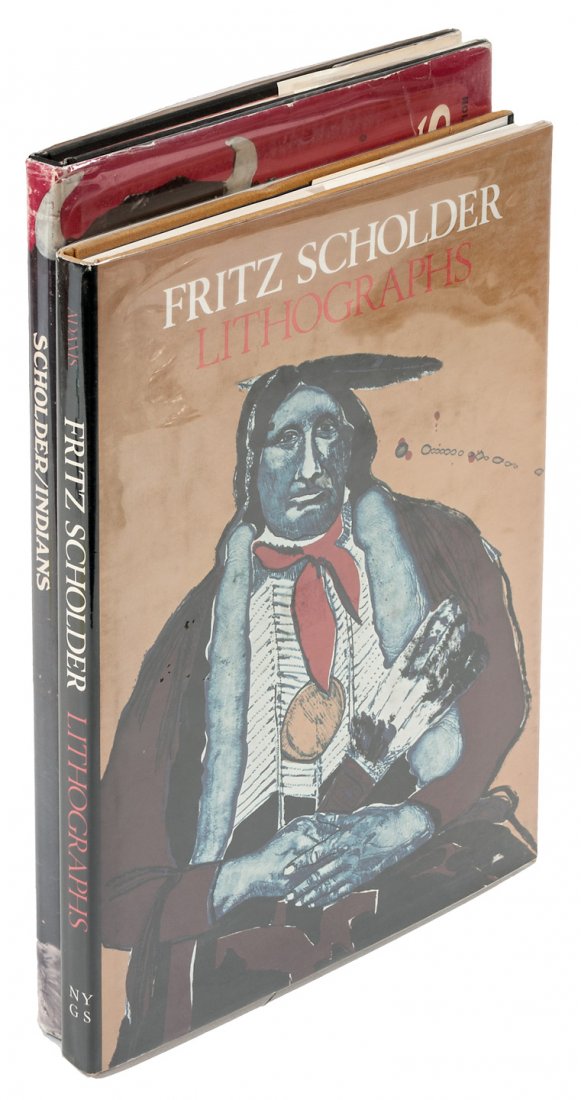 2 volumes signed by Western artist Fritz Scholder: Heading: (Scholder, Fritz) Author: Title: Two volumes signed by artist Fritz Scholder Place Published: Various places Publisher: Date Published: Various dates Description: