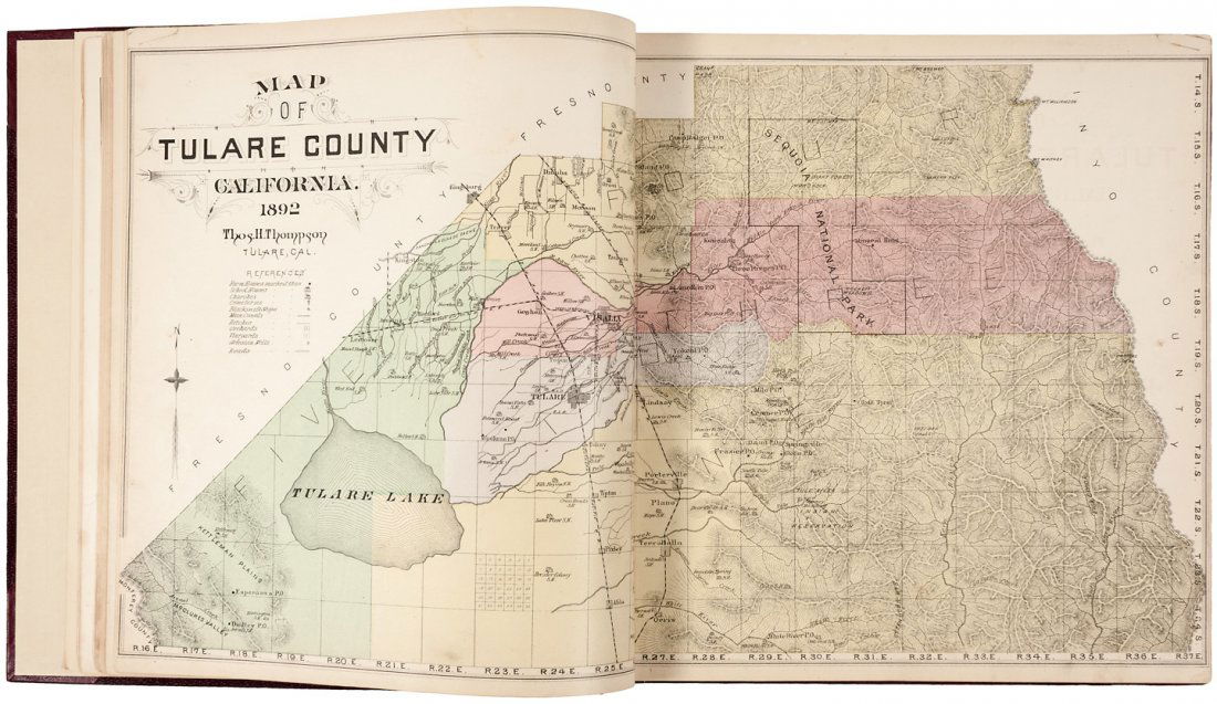 Historical Atlas Map of Tulare County California - Sep 12, 2013  PBA 
