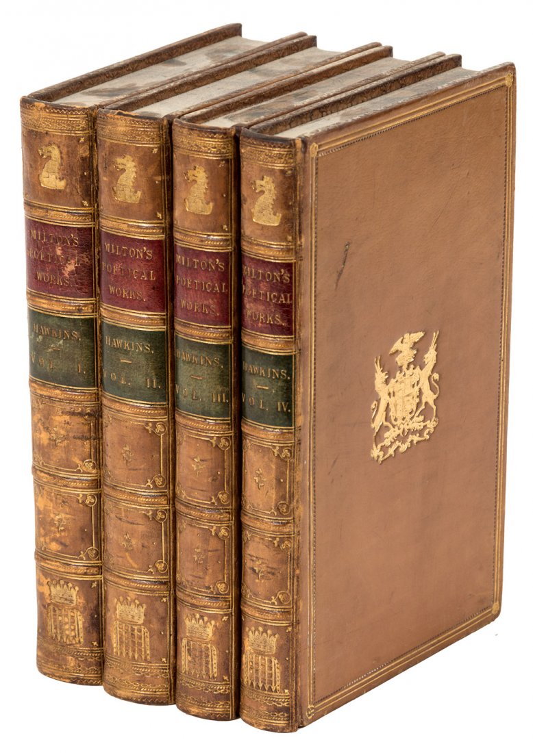 Milton's poetical works in a full leather prize binding: Heading: (Fine Bindings) Author: Milton, John Title: The Poetical Works of John Milton, With Notes of Various Authors Place Published: Oxford Publisher:J. Parker and G.B. Whittaker Date Published