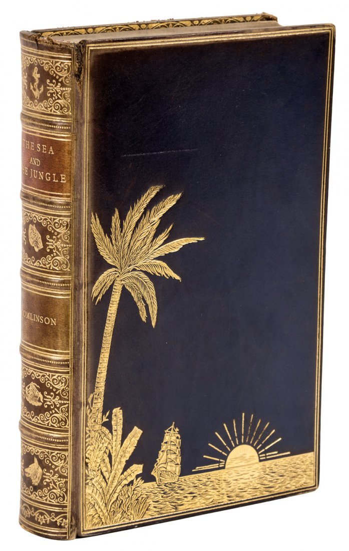 Gilt decorated Riviere bound Sea & the Jungle: Heading: (Fine Bindings) Author: Tomlinson, H.M. Title: The Sea the Jungle Place Published: New York Publisher:Harper & Brothers Date Published: 1930 Description: Illustrate