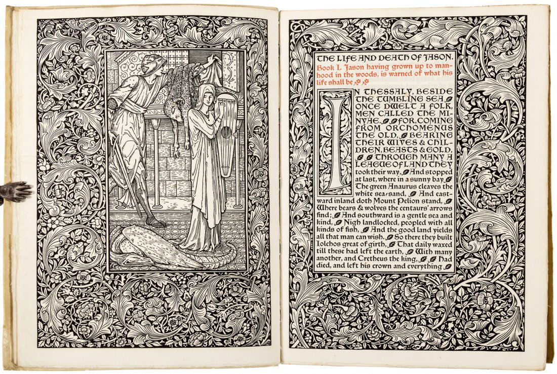 William Morris' poem 1/200 copies in full vellum: Heading: (Kelmscott Press) Author: Morris, William Title: The Life and Death of Jason, A Poem Place Published: [Hammersmith] Publisher:[Kelmscott Press] Date Published: [1895] Descripti