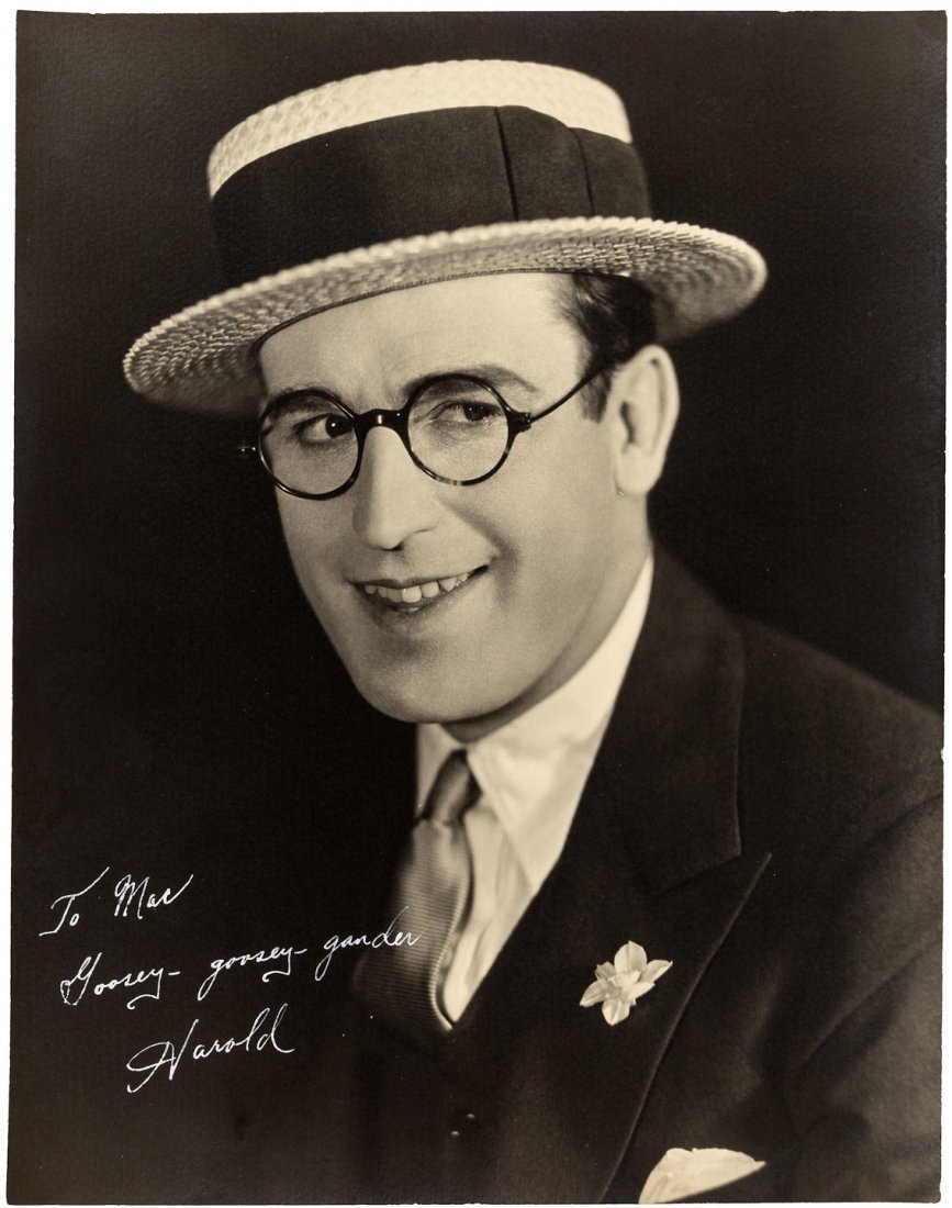 Photos signed by Harold Lloyd: Heading: Author: Lloyd, Harold Title: Two Photographs Signed and Inscribed by Harold Lloyd, and an unsigned photograph of Lloyd, Charlie Chaplin, & Douglas Fairbanks Place Published: No place Publishe