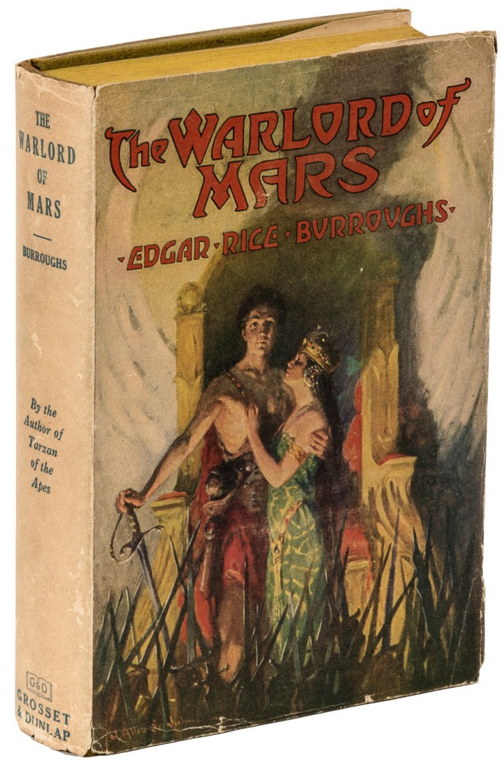 Warlord of Mars G&D in dj: Heading: Author: Burroughs, Edgar Rice Title: The Warlord of Mars Place Published: New York Publisher:Grosset & Dunlap Date Published: [1920] Description: Frontispiece from