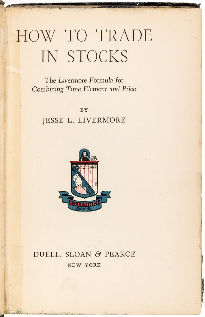 Jesse Livermore How to Trade Stocks First Edition