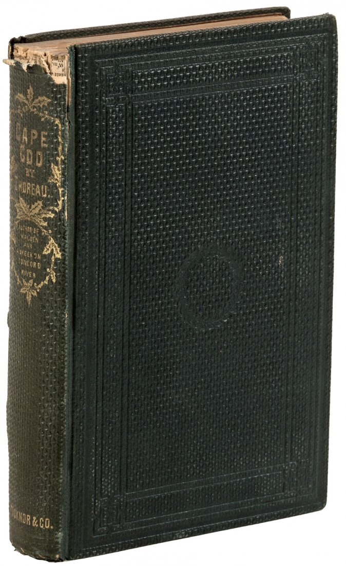 H.D. Thoreau Cape Cod First Edition: Heading: Author: Thoreau, Henry David Title: Cape Cod Place Published: Boston Publisher:Ticknor & Fields Date Published: 1865 Description: _x000D_ [6], 252 + 1-[24] ad pp. O