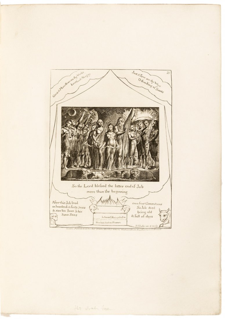 William Blake's Book of Job: Heading: Author: Blake, William Title: Illustrations to the Book of Job, in Twenty-One Plates, Invented and Engraved by William Blake... Place Published: London Publisher:J.M. Dent Date Publishe