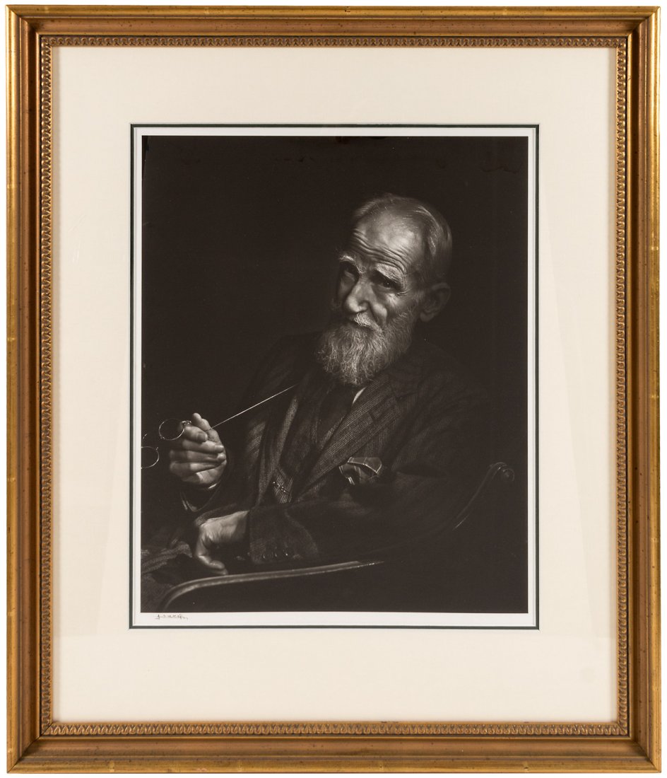 Yousuf Karsh photo portrait of George Bernard Shaw: Heading: (Photograph) Author: Karsh, Yousuf Title: Large photo-portrait of George Bernard Shaw Place Published: Publisher: Date Published: c.1943, but later printing Description: <