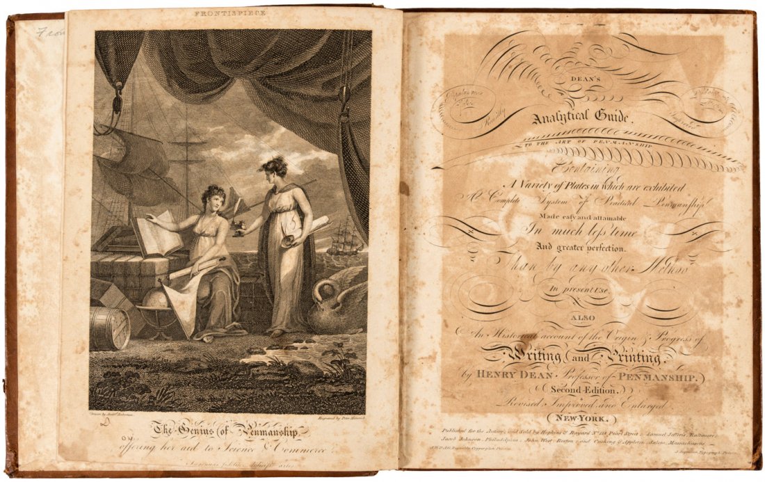 Analytical Guide to the Art of Penmanship: Heading: Author: Dean, Henry Title: Dean's Recently Improved Analytical Guide to the Art of Penmanship... Place Published: New York Publisher:For the Author, et al Date Published: [1808]