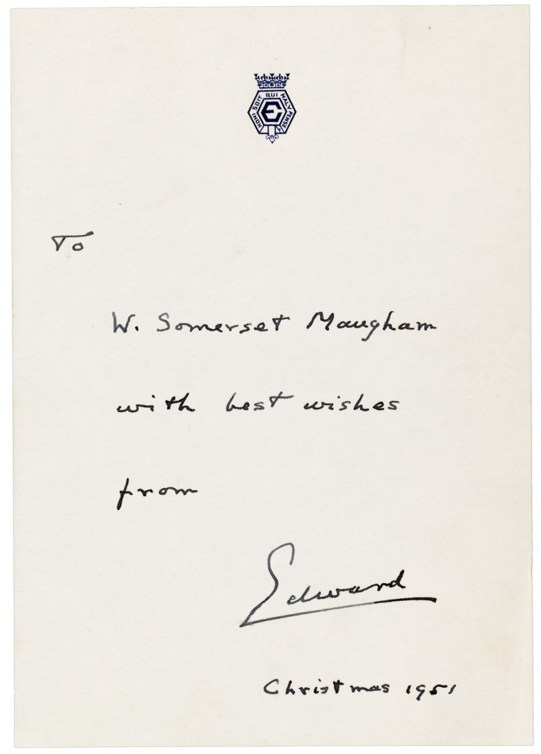 With ANs signed from King Edward VIII to M. Somerset: Heading: Author: Duke of Windsor, Edward Title: A King's Story: The Memoirs of the Duke of Windsor - with autograph note signed from King Edward VIII to M. Somerset Maugham Place Published: New York P