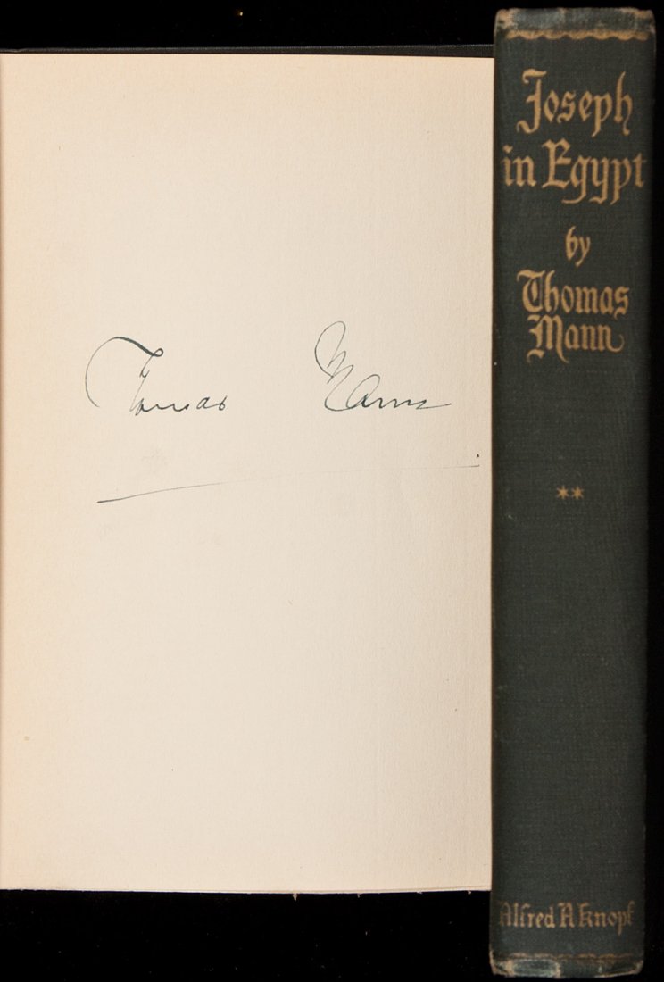 Thomas Mann Joseph in Egypt signed: Heading: Author: Mann, Thomas Title: Joseph in Egypt Place Published: New York Publisher:Alfred A. Knopf Date Published: 1938 Description: 2 volumes. Translated from the or