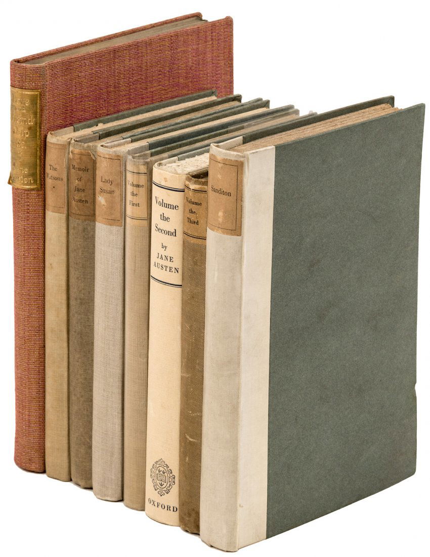 8 volumes by Jane Austen: Heading: Author: Austen, Jane Title: Eight volumes of writings by Jane Austen Place Published: Oxford Publisher:Clarendon Press (Mostly) Date Published: Various dates Description: