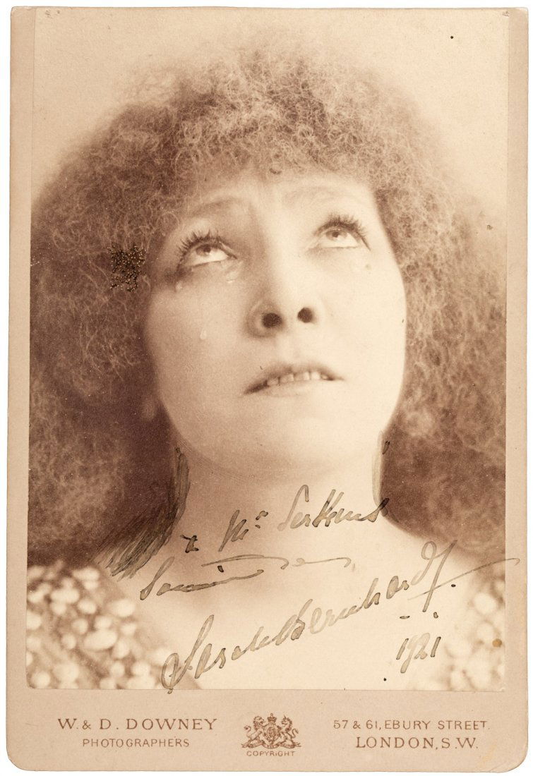 Photo signed by Sarah Bernhardt: Heading: Author: Bernahardt, Sarah Title: Photographs Signed by Sarah Bernhardt, with inscription Place Published: London Publisher:W. & D. Downey Date Published: 1921 Description: