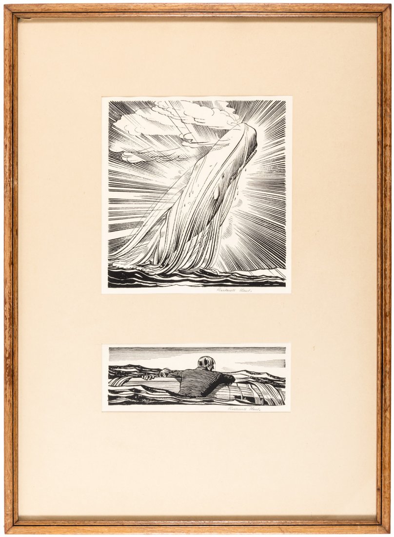 Two original Rockwell Kent Moby Dick Illustrations: Heading: Author: Kent, Rockwell Title: Two proof illustrations from Moby Dick Place Published: Publisher: Date Published: c.1930 Description: Two original photo-lithograph