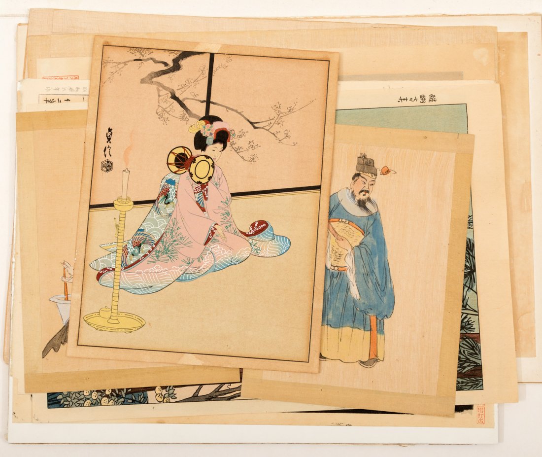 11 pieces of post-war Chinese & Japanese art 1945-1950: Heading: (Asian Art) Author: Title: Several works of post-World War II Asian art Place Published: Publisher: Date Published: 1945-1950 Description: 11 pieces of unframed A