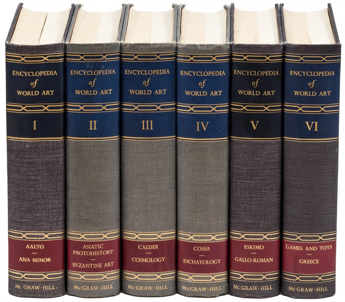 15 volumes Encyclopedia of World Art 1959-68: Heading: (Art) Author: Title: Encyclopedia of World Art Place Published: New York Publisher:McGraw-Hill Book Company Date Published: [1959-1968] Description: 15 volumes. (4to) g