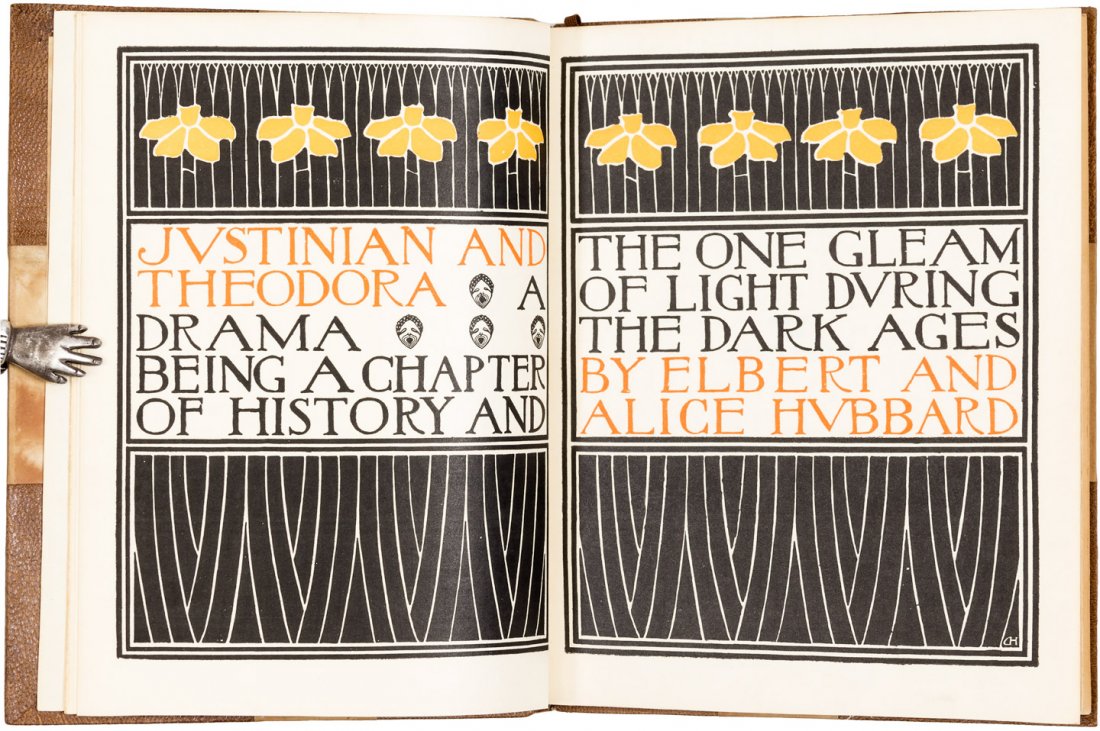Justinian and Theodora Roycroft Japan vellum Edition: Heading: Author: Hubbard, Elbert and Alice Title: Justinian and Theodora: A Drama - One of 106 copies on Japan vellum Place Published: [East Aurora, NY] Publisher:[Roycrofters] Date Published: <