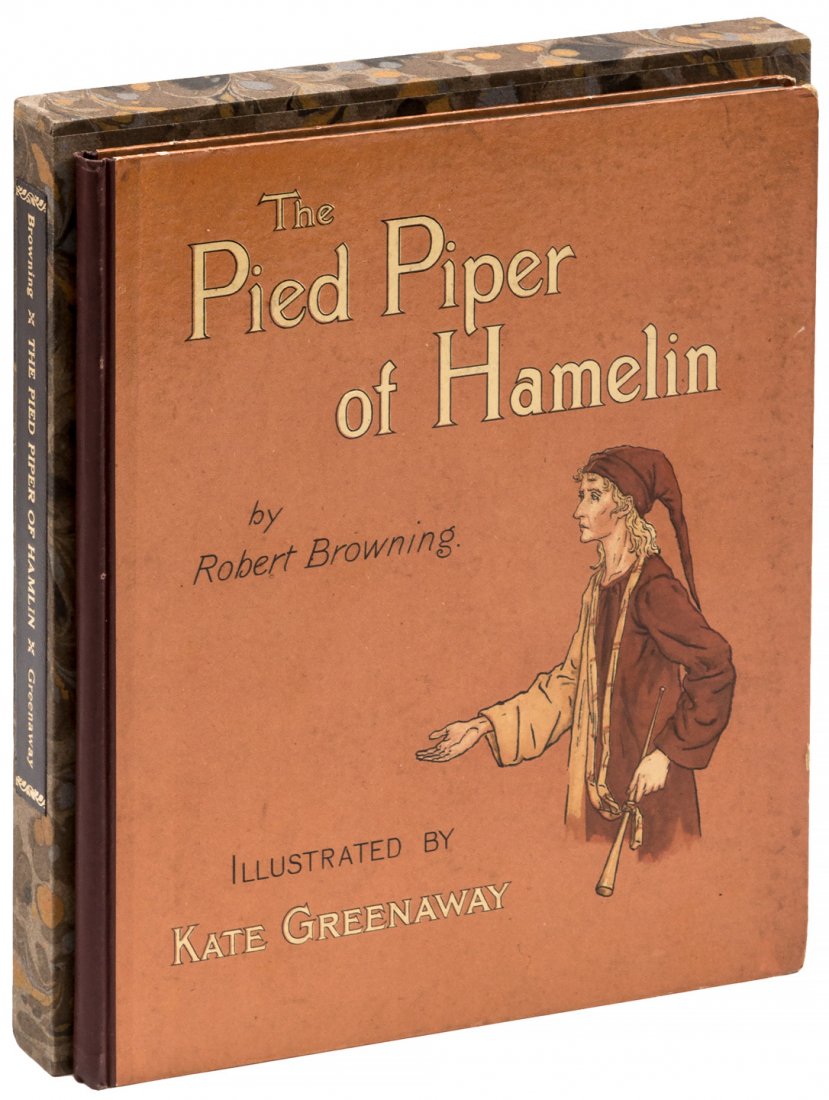 Pied Piper of Hamelin illus by Kate Greenaway 1st: Heading: (Greenaway, Kate) Author: Browning, Robert Title: The Pied Piper of Hamelin Place Published: London Publisher:George Routledge and Sons Date Published: [1888] Description: