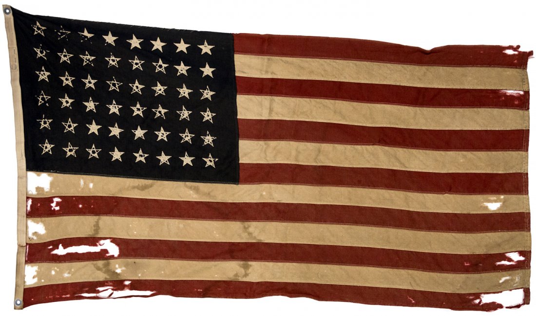 48 Star U.S. Flag: Heading: (Flags) Author: Title: Forty-eight Star U.S. Flag Place Published: Publisher: Date Published: [c.1912] Description: 48 star linen flag measuring 29x54".White