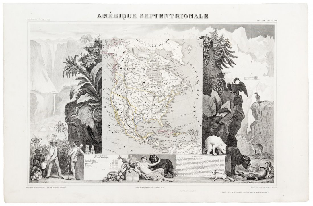 North America with Republic of Texas: Heading: (North America) Author: Levasseur, [Victor] Title: Amérique Septentrionale Place Published: Paris Publisher:A. Combette Date Published: c.1845] Description: Steel-e