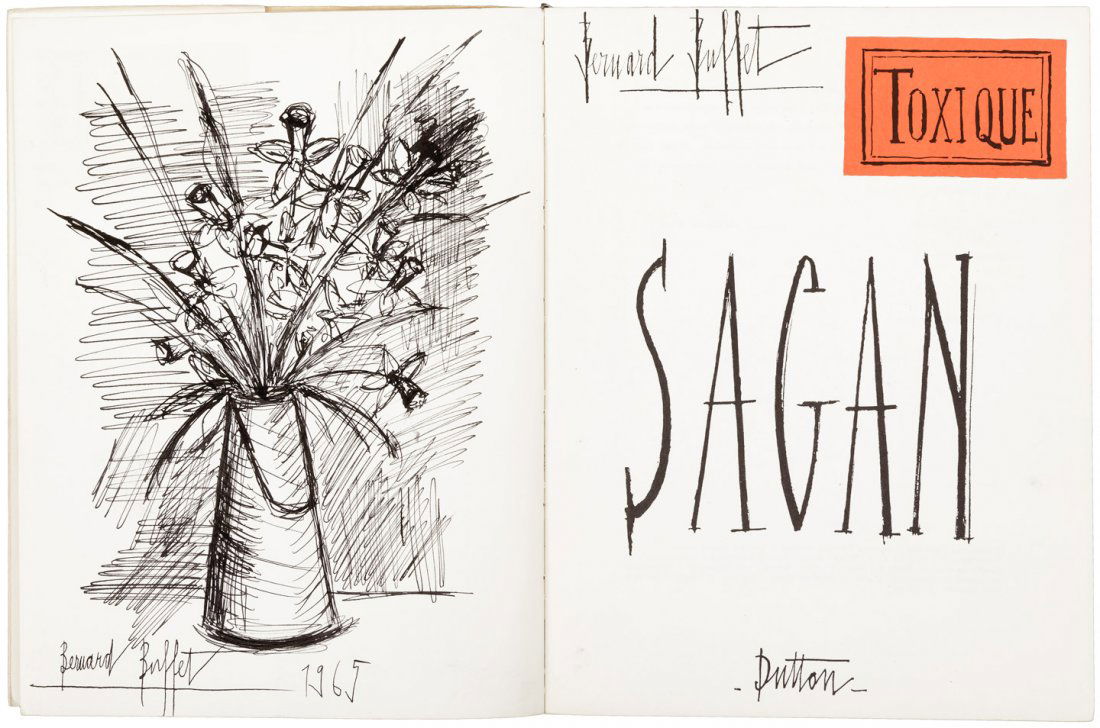 With an original sketch by Bernard Buffet: Heading: (Buffet, Bernard) Author: Sagan, Francoise Title: Toxique - with an original sketch by Bernard Buffet Place Published: [New York] Publisher:Dutton Date Published: [1964] Descri