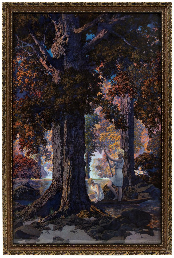 Golden Hours; Maxfield Parrish: Heading: Author: Parrish, Maxfield Title: The Golden Hours Place Published: Publisher: Date Published: [1927?] Description: Maxfield Parrish print. Image measures 56x35.7