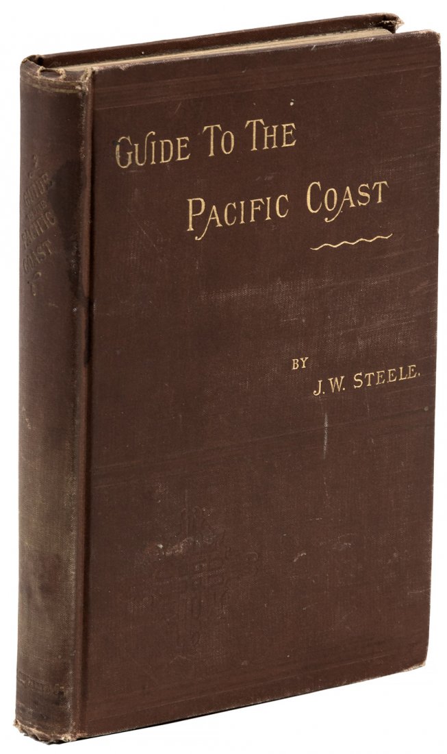 western americana, map: Heading: (1888 Overland Guide to Pacific Coast, folding map) Author: Steele, J.W Title: Rand McNally 1888 Overland Guide to Pacific Coast, with folding map of the U.S. Place Published: Publisher: <
