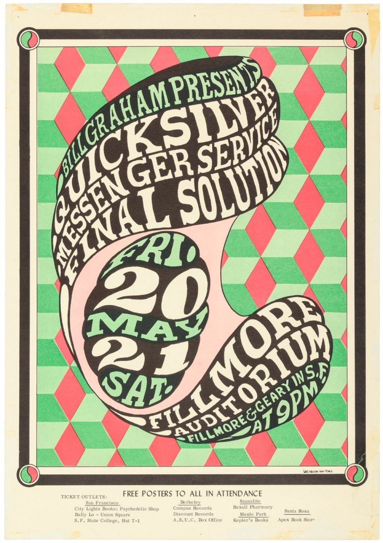 Quicksilver & Final Solution at the Fillmore 1966: Heading: Author: Wilson, Wes Title: Quicksilver Messenger Service - The Final Solution. Fillmore Auditorium May 20-21, 1966 Place Published: San Francisco Publisher: Date Published: 1966