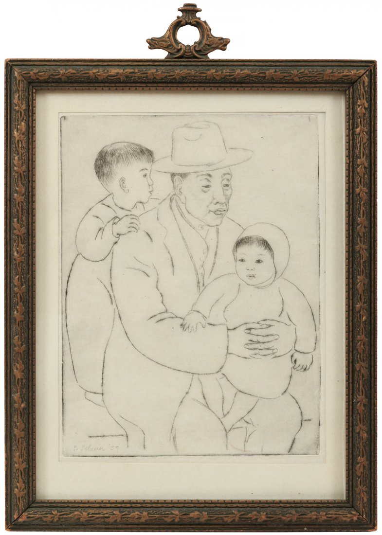 WPA artist's 1939 Chinatown etching, framed: Heading: (1939 WPA artist's Chinatown etching, framed) Author: Suzanne Scheuer Title: 1939 Chinatown etching, framed Place Published: Publisher: Date Published: 1939 Description: <