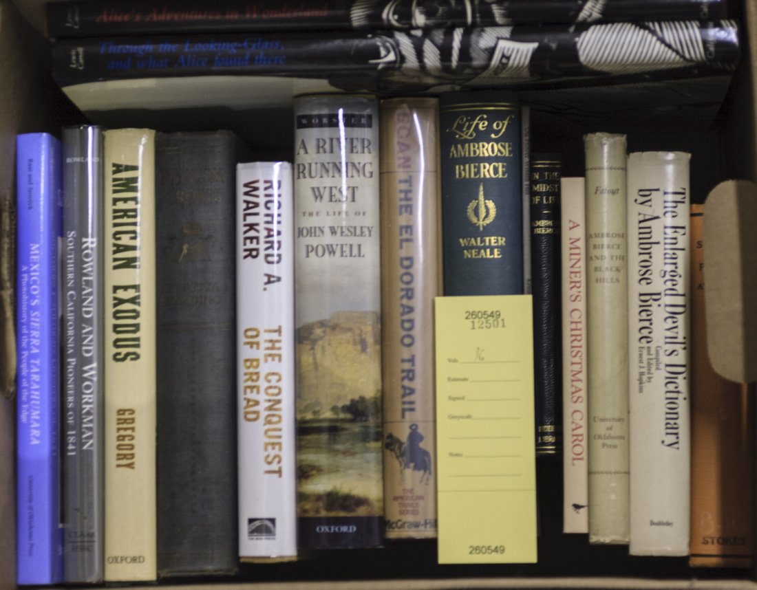 Shelf lots, Western Americana: Heading: (Western Americana) Author: Title: Sixteen Volumes of Western Americana Including Ambrose Bierce, John Wesley Powell Place Published: Publisher: Date Published: Various dates