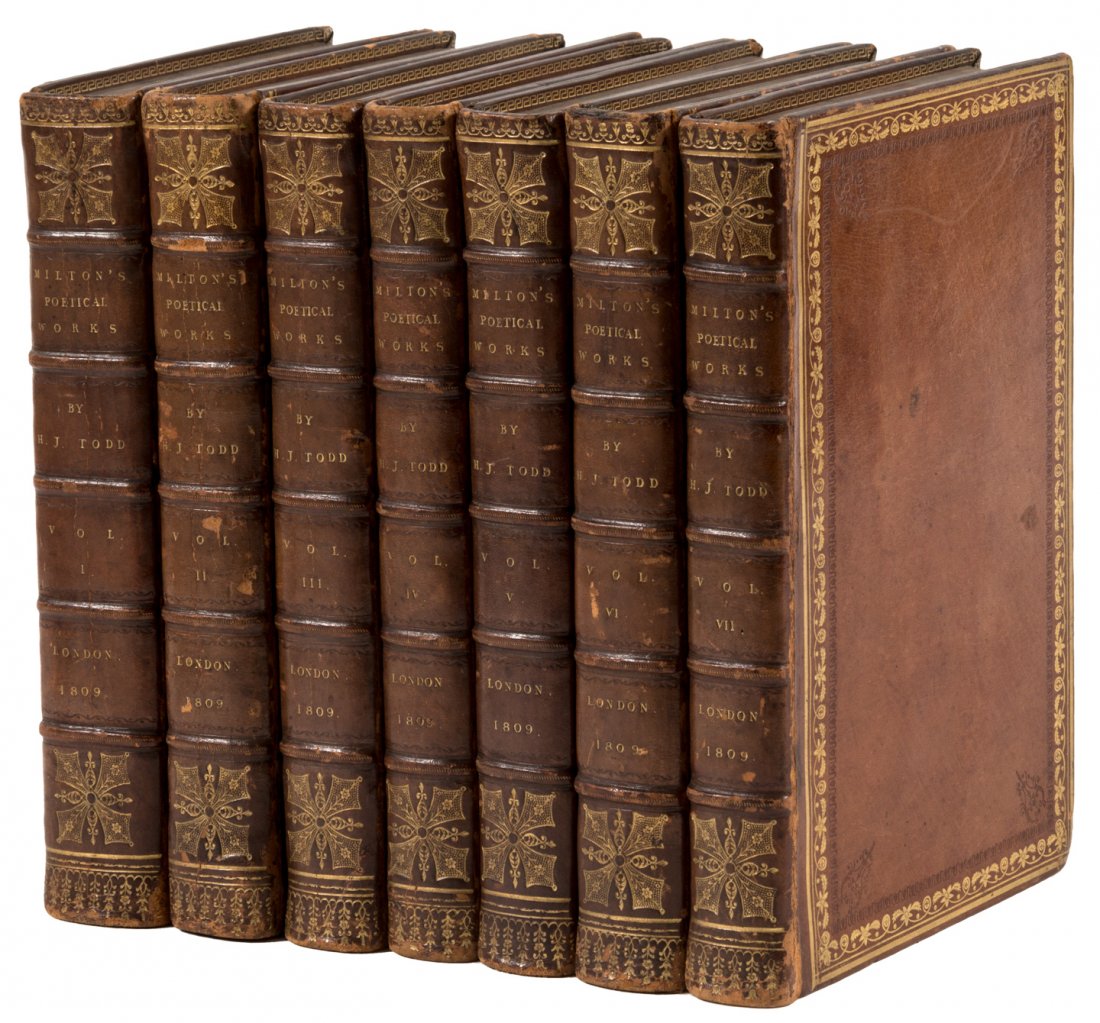 Poetical Works of John Milton 1809: Heading: Author: Milton, John Title: The Poetical Works Place Published: London Publisher:J. Johnson, et al Date Published: 1809 Description: 7 volumes. Stip