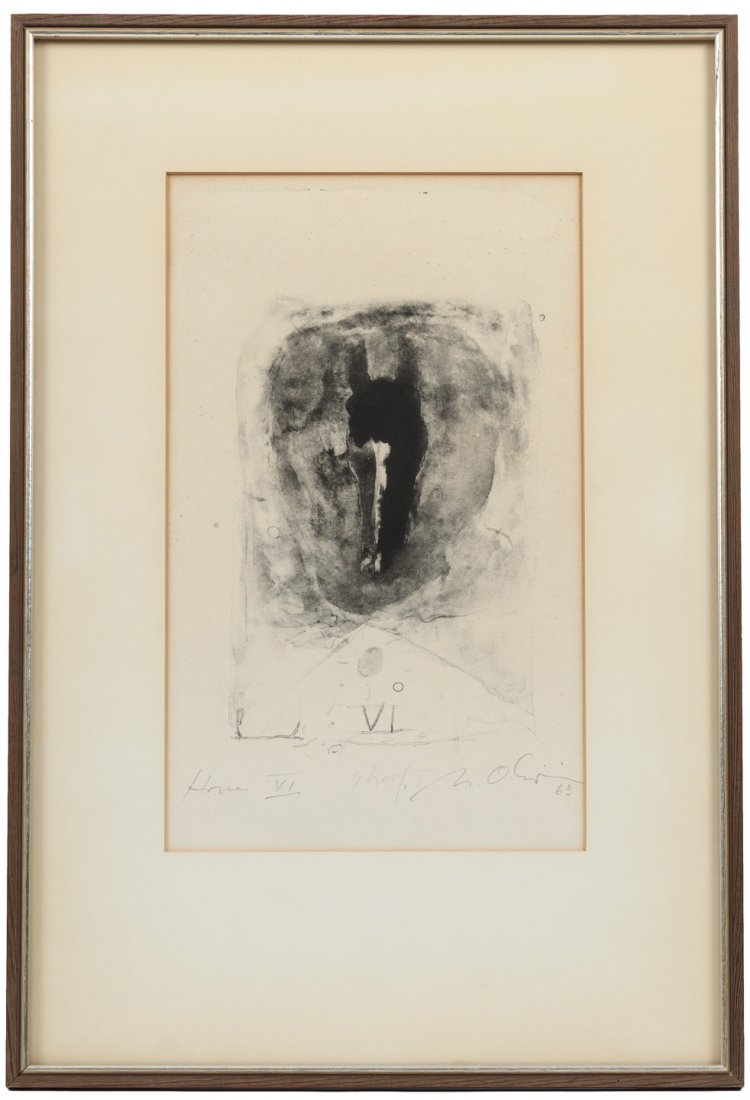 Nathan Oliveira, Horse: Heading: Author: Oliveira, Nathan Title: Horse VI Place Published: Publisher: Date Published: 1963 Description: Lithograph. 35.5x22 cm (14x8½") framed 57x38 cm (22x15"). S