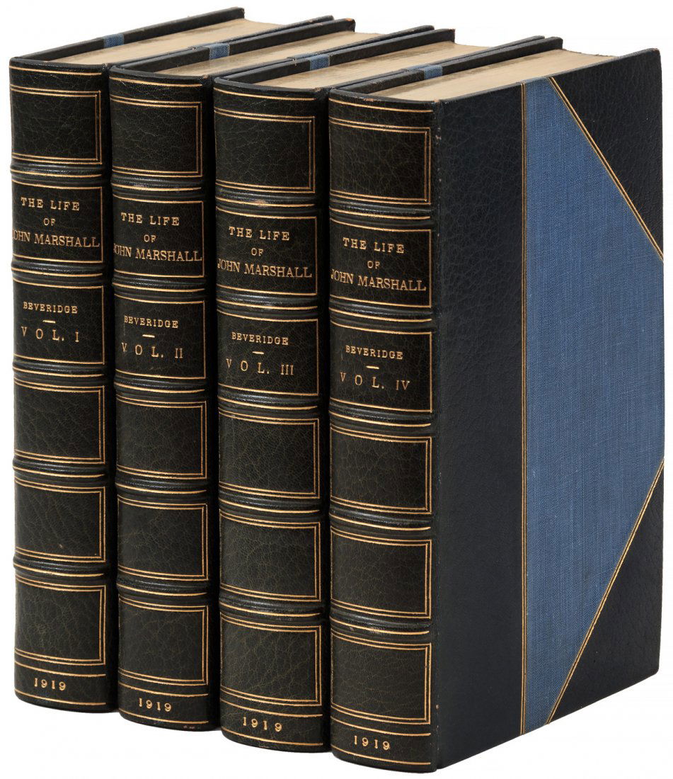 The Life of John Marshall finely bound: Heading: (Fine Bindings) Author: Beveridge, Albert J. Title: The Life of John Marshall Place Published: Boston Publisher:Houghton Mifflin Date Published: 1919 Description: 4