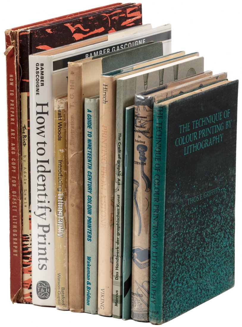 Printing Techniques, mostly Lithography, 11 vols.: Heading: (Printing) Author: Title: Eleven Works on Printing Techniques, mostly Lithography Place Published: Publisher: Date Published: Various dates Description: Includes:
