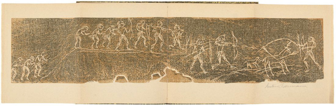 Gustave Baumann Frijoles Canyon Pictographs: Heading: Author: Baumann, Gustave Title: Frijoles Canyon Pictographs. Recorded in woodcuts and hand printed by Gustave Baumann Place Published: Santa Fe Publisher:Writers' Editions, Inc. Date Pu