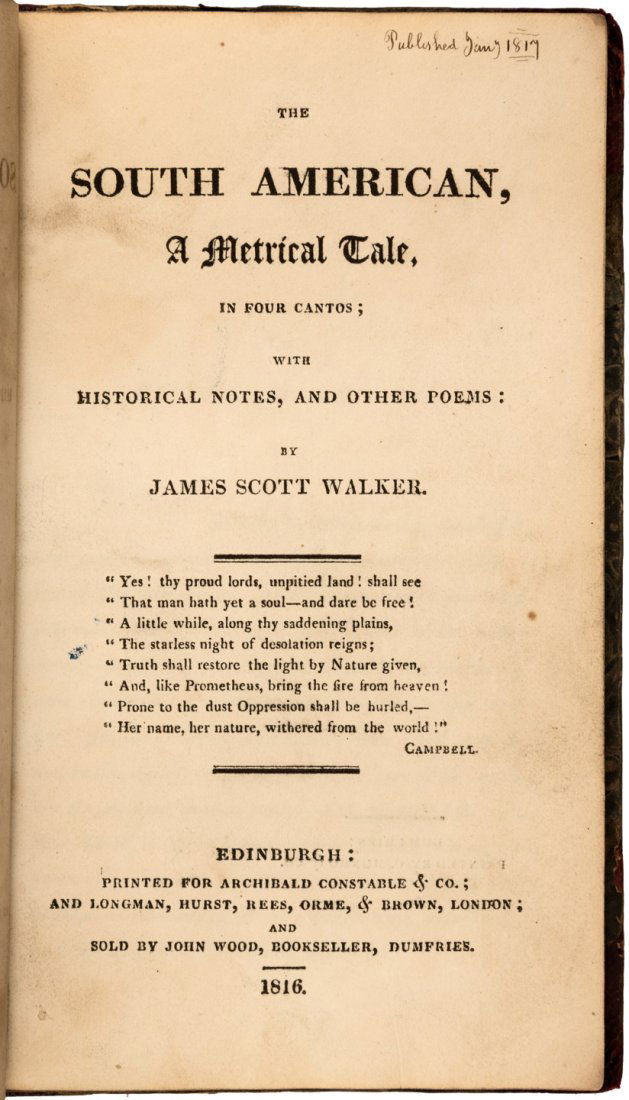 James Scott Walker The South Americans 1st Edition (1 of 4)